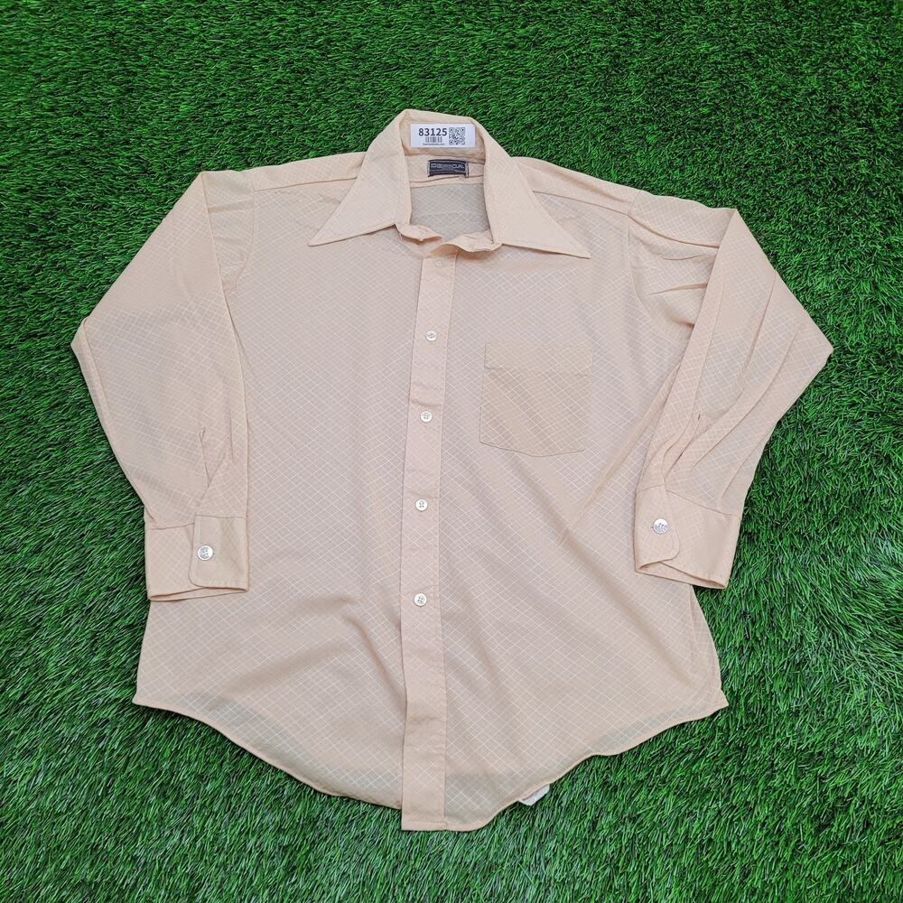 Vintage 80s Desica MOD Button Shirt XL 23x28 Hippie Western